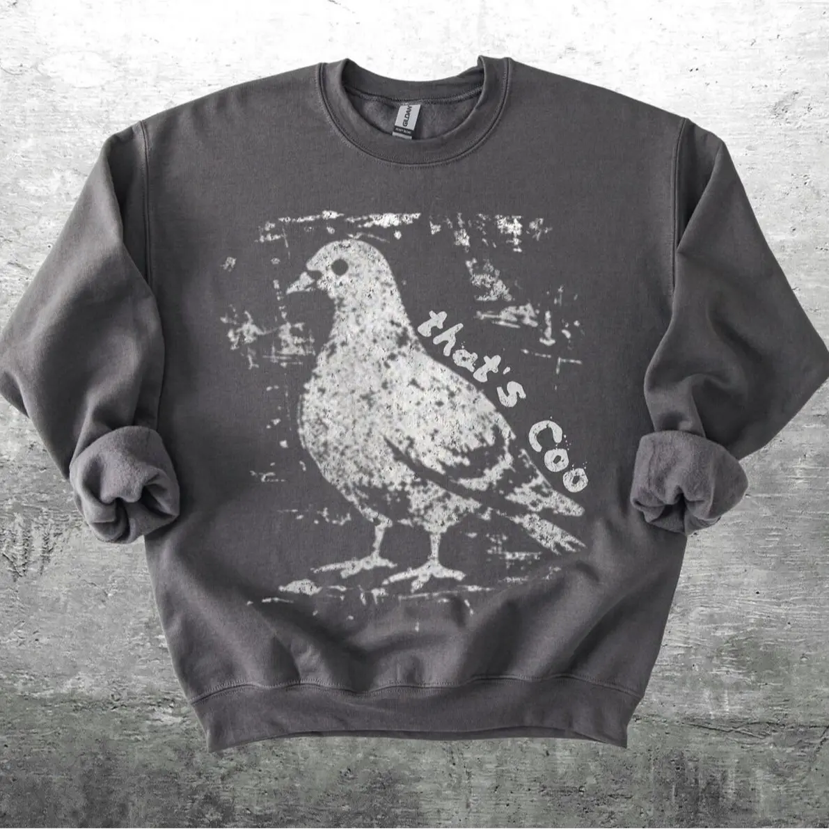 Funny Pigeon That's Coo Pun Vintage Graphic Sweatshirt And T-Shirt | Humorous Bird Lover City Bird Aesthetic Distressed Graphic Pullover Gift
