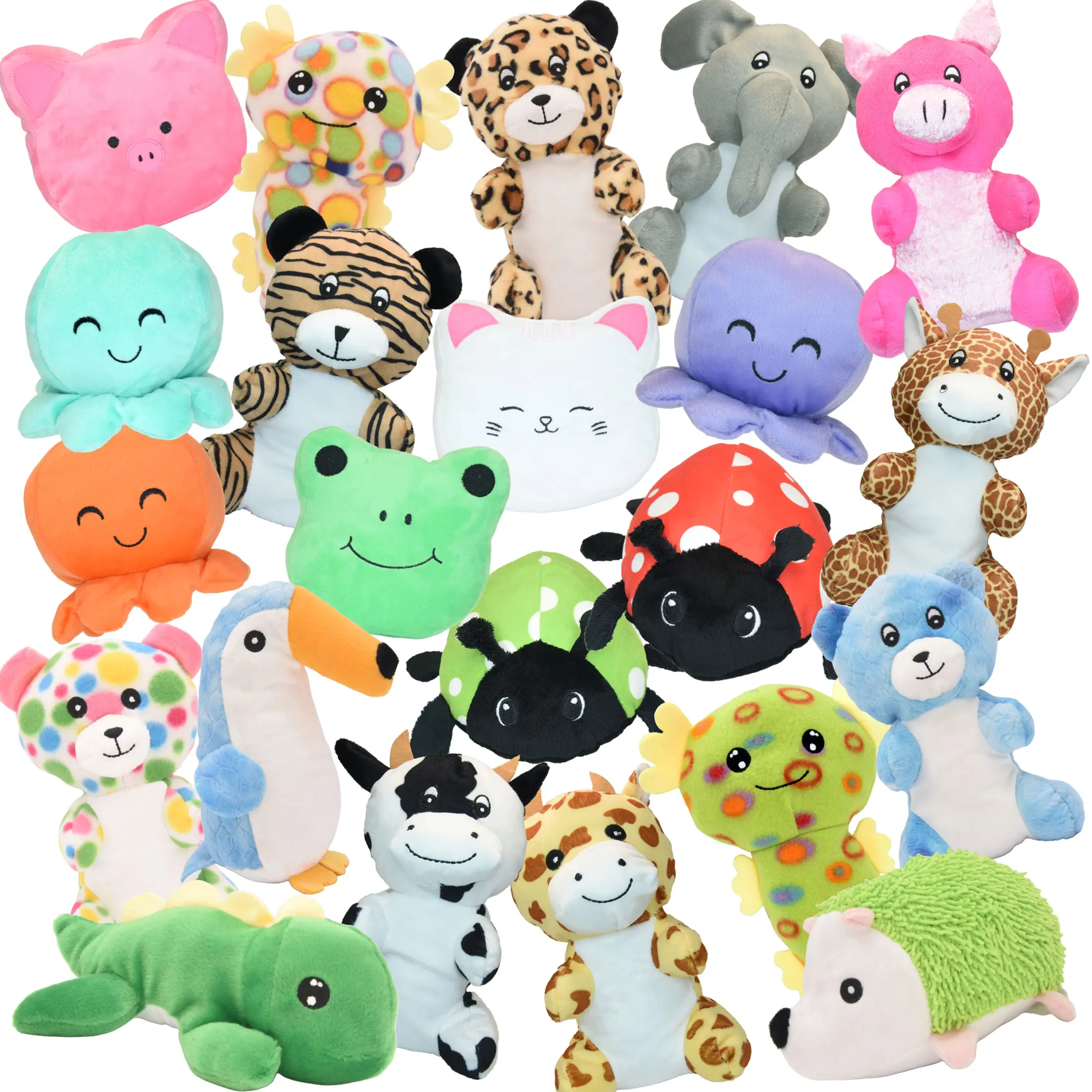 Toy Barn 50 PCS Bulk Stuffed Animals - 7 to 9-inch Assorted Mix for Kids’ Prizes