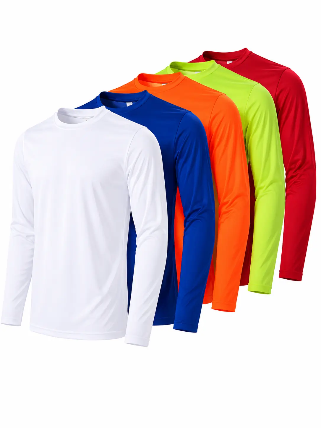 Men's Fitness T-Shirt - Fitted Long Sleeve Crew Neck Athletic Top with UPF 50+ Sun Protection for Hiking & Running