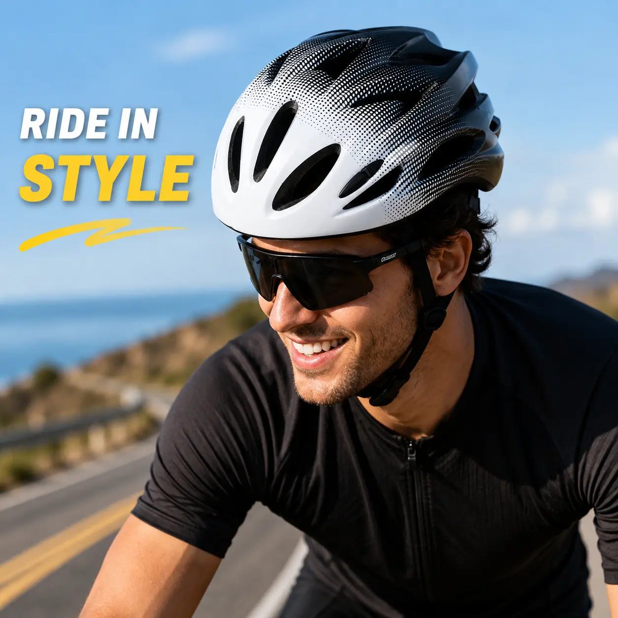 Multi-Use Bike Helmet for Men & Teens, Lightweight 18-Vent Adjustable (22.4"-24.4") EPS+PC Construction