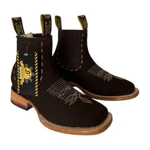 Stephy’s Boots Women's Cowgirl Ankle Boots with Square Toe Genuine Leather, Botin Dama 100% Piel