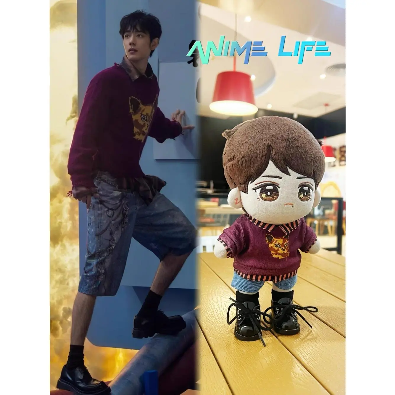 Xiao Zhan Idol Star Fashion Puppy Sweater Suit For 10cm 15cm 20cm Doll Toy Clothes Dress Up Cosplay Original MDZS