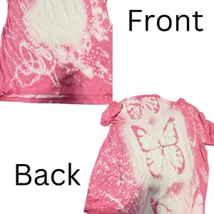 Bleached butterfly shirts short sleeve