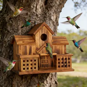 Outdoor Decorative Birdhouse for Gardens, Winter Warm Parrot Nest, Hanging Bird Nest Decor for Backyard and Patio