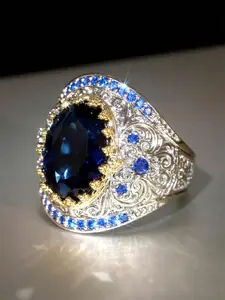 Luxury Artificial Zircon Ring for Women, Solitaire Engagement Rings Wedding Engagement Anniversary Party Accessory Gift, Copper Chain Casual Style Jewelry