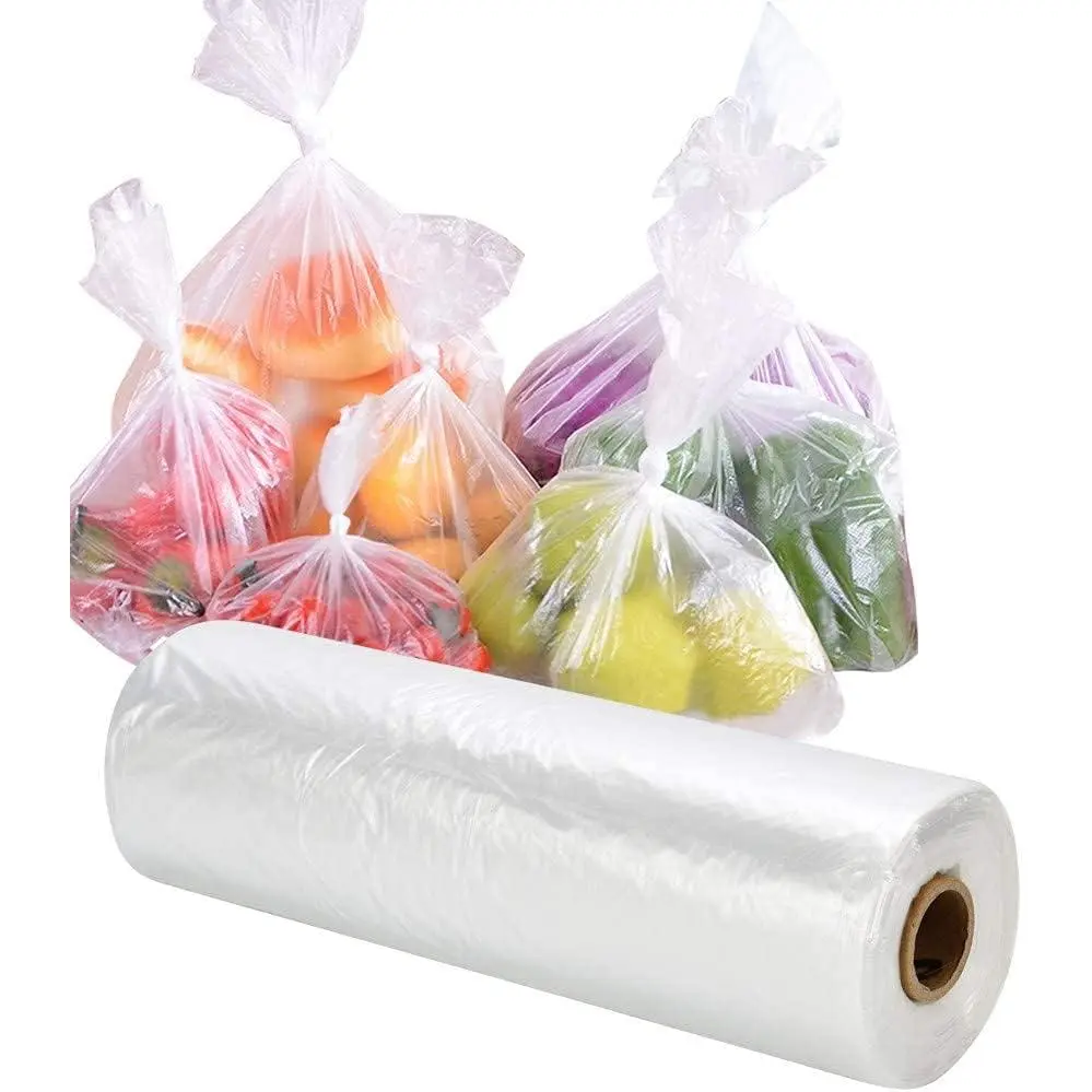 350Pcs 12*16 Inch Roll Clear Drawstring Food Storage Plastic Bags Expandable Ultraviolet Shopping Trolley