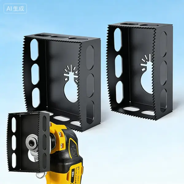 Durable Stainless Steel Oscillating Multi-Tool Square Slot Cutter 2-Piece Set - 3.74*3.74*1.57 inch, Fits Worx/Rockwell & Most Tools, Fast Cutting for Single Gang Wall Boxes, Sheetrock, Drywall, Plywood, Acrylic Panels, No Adhesive Needed