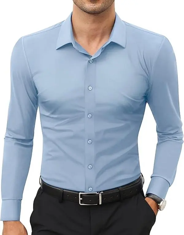 Elencoco Stretch Mens Dress Shirts Long Sleeve Slim Fit Dress Shirts for Men Muscle Fit Wrinkle Free Button Down Shirt Breathable Slim-Fit - TikTok Shop Elencoco Stretch Mens Dress Shirts Long Sleeve Slim Fit Dress Shirts for Men Muscle Fit Wrinkle Free Button Down Shirt Breathable Slim-Fit - TikTok Shop