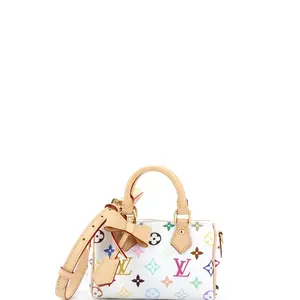 Pre-owned Louis Vuitton Canvas Coated Top Handle Bags x Takashi Murakami Speedy Bandouliere NM Bag Monogram Multicolor Nano by Rebag
