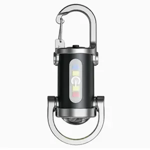 Multi-functional Rechargeable LED Keychain Flashlights - Compact Portable Mini Lamp with Built-in Battery for Outdoor Emergency, Daily Inspection