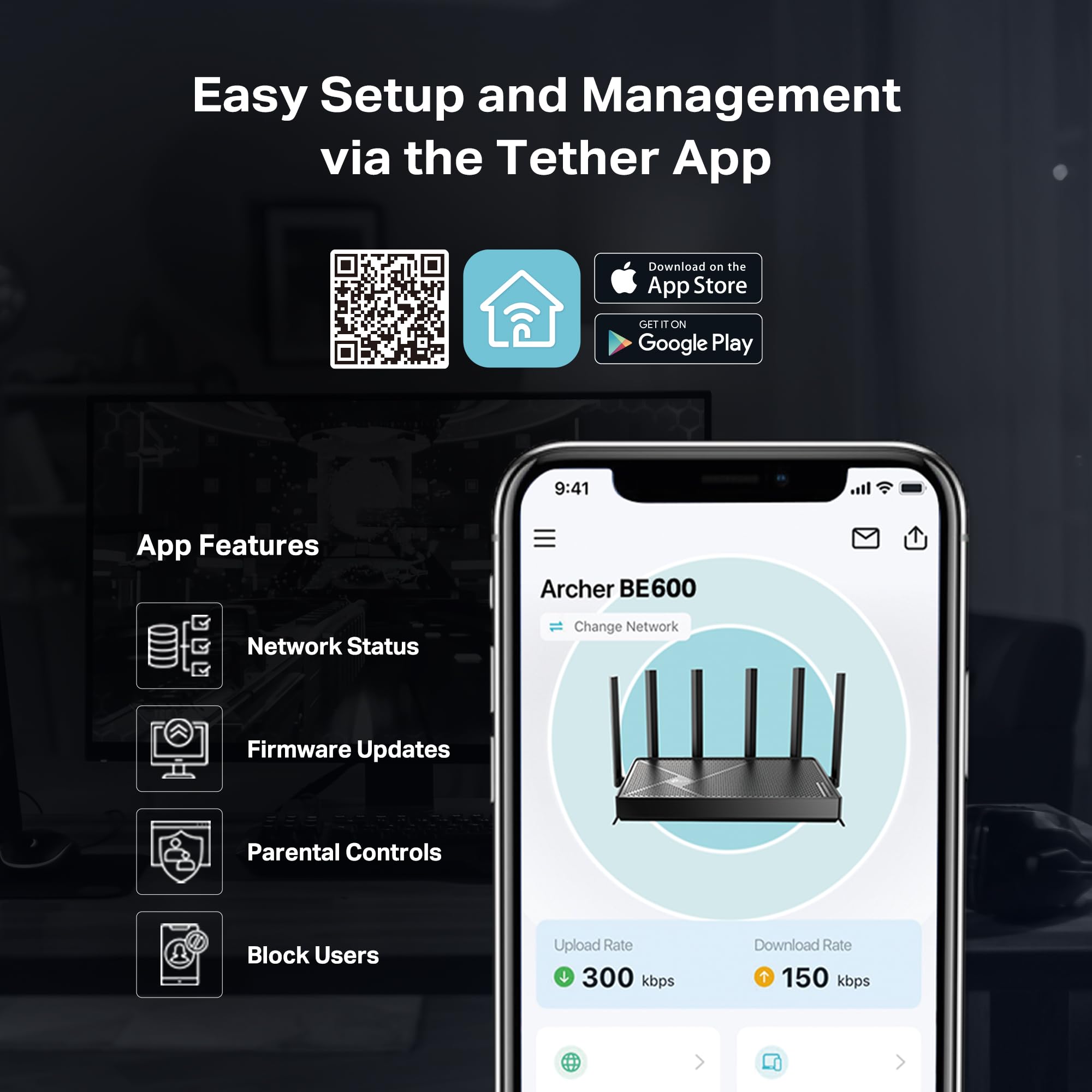 TP-Link Archer BE600Tri-Band Wi-Fi 7 Router BE9700  with 9.7 Gbps Speed & MLO Technology for High-Performance Users