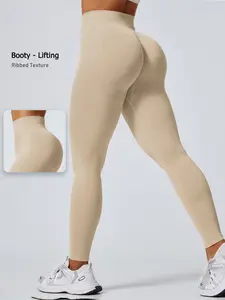 OPAAK Women's Solid High Waist Sports Leggings High Stretch SeamlessSkinny Pants Tummy Control Sporty Yoga Leggings LadiesSportswear Tummy Control