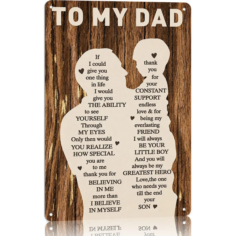 American Retro 12x8in Hangable Aluminium Metal Rectangle Sign - Customizable Indoor Wall Decor Plaque, Personalized Gift for Dad, Retirement Present