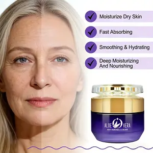 Aloe Vera Moisturizing Cream, Firming Anti-Wrinkle Balm, Jojoba & Sunflower Seed Oil, Long-Lasting Hydration, Gentle Skincare, Unisex