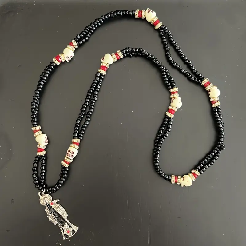 Black Beaded Rosary for Spiritual Protection