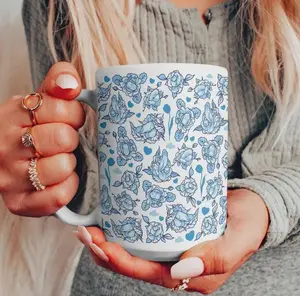 Floral Penis Mug Hidden Penis Cup, Funny Adult Humor Sexy Coffee Mug, Naughty but Classy Gag Gift for Her Bestie Wife Coworker 11oz/15oz