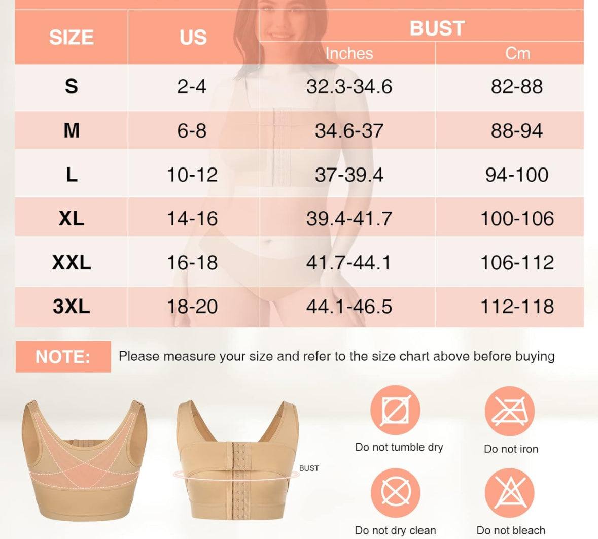 Post Surgery Compression Bra Front Closure