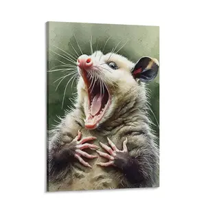 Funny Opossum Animal Canvas Poster Wall Decor, Animal Lovers, Home Kitchen Wall Decor