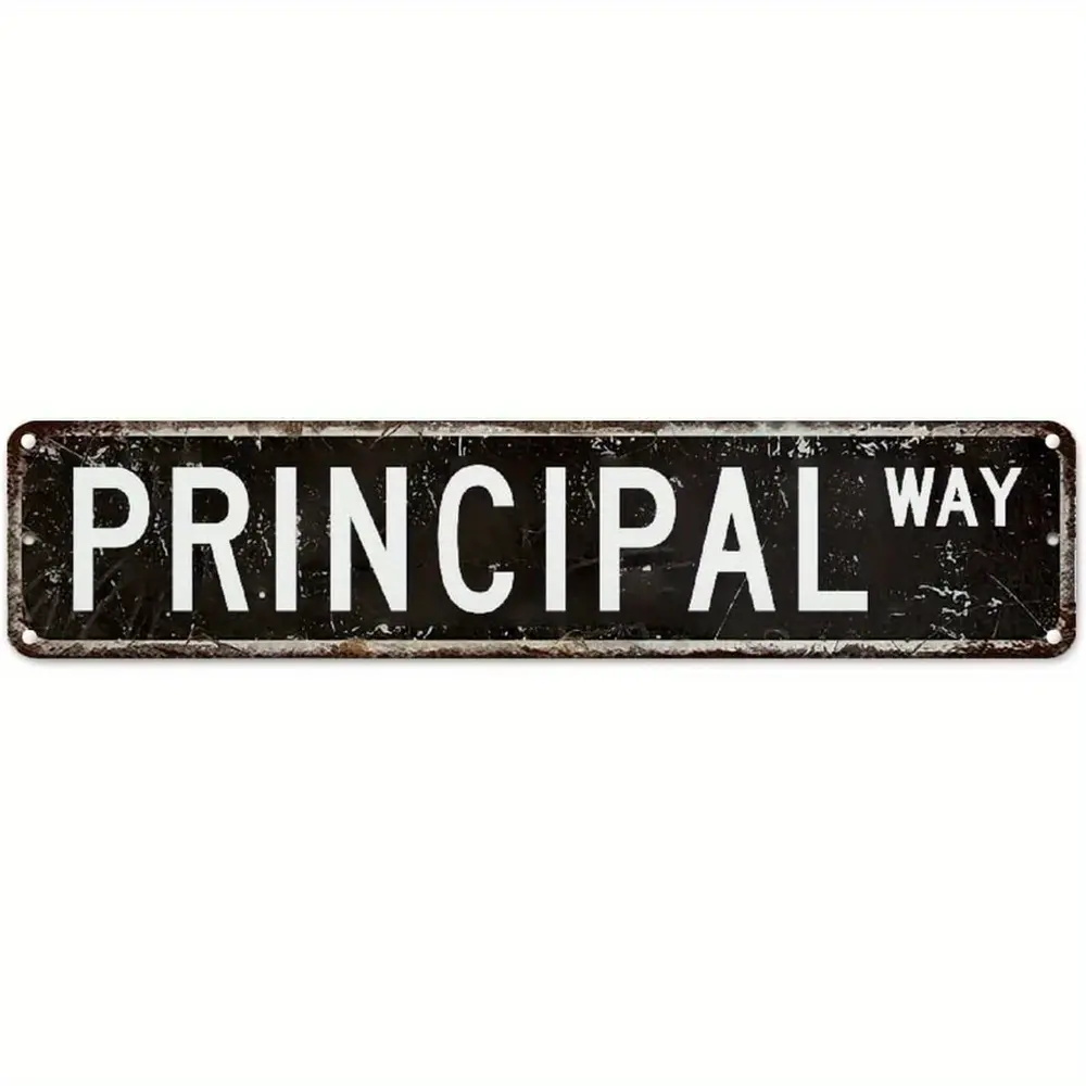 Principal Wall Art Decor Metal Sign Gift for Principal Metal Sign Iron Painting Profession Street Sign Wall Plaque Wall Art Metal Tin Sign for Laundry Room Porch Workshop Home Quality Sign
