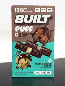 Built Bar Puff Brownie Batter & Cookie Dough Chunk 13 count Built Bar Puff Brownie Batter & Cookie Dough Chunk 13 count