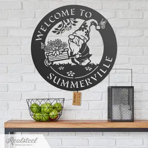 Garden Gnome Monogram Wall Art