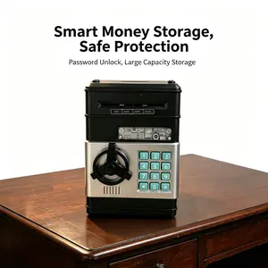 High-Capacity Plastic Electronic Password Code Lock Mini ATM Piggy Bank - Money Storage Box, Cash Coin Jar, Kids Safety Toy, Christmas/Birthday Gifts for 3-12 Year Old Boys Girls