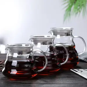 Viral Trending Heat-Resistant Borosilicate Glass Coffee Pot, Transparent Drip Coffee Pot Pour Over Coffee Maker, Food Grade Lead-Free BPA Free Heat & Cold Resistant Drinkware, for Home Office Café Daily Use, Three Size Options Available for Coffee Lovers