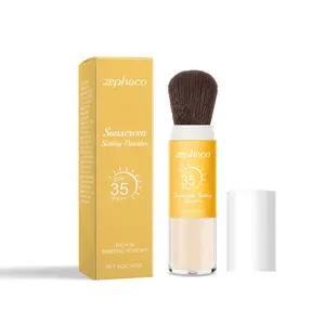 Mineral Powder Sunscreen for Face & Scalp Brush on Sunscreen Setting Powder Oil Control Hair Sunscreen Face Powder Long Lasting Lightweight Breathable Natural Matte Finish