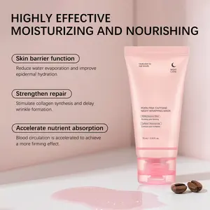 Pink Caffeine Night Wrapping Mask (With Applicator Brush) | Infused with Niacinamide & Collagen, Supports Evening Deep Hydration, Water Lock, Gentle Skin Repair & Enhanced Nutrient Absorption for Your Daily Night Skincare Routine