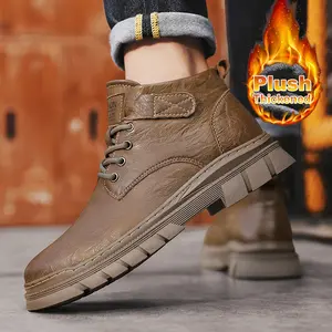 Men's shoes 2025 winter new casual all-match plus fleece thick cotton shoes men's fashion winter outdoor sports shoes