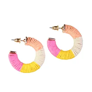 Multi-Color Wrapped Hoop Earrings