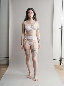 White Mesh Garter Belt