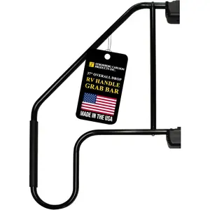 Extended Assist Rail-RV Handrail, RV Handle Grab Bar by Door, Camper Hand Rail, RV Step Handrail, Trailer Door Handle, Grab Handle, 37" Overall Drop, Black