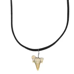 Suede Shark - Fossil Shark Tooth Necklace