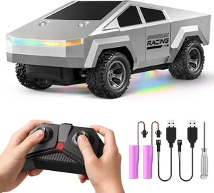 1:24 Scale RC Truck for Kids, 2.4GHz Remote Control Off-Road Car with LED Lights & Rechargeable Battery, Birthday Gift for Boys & Girls 3–8