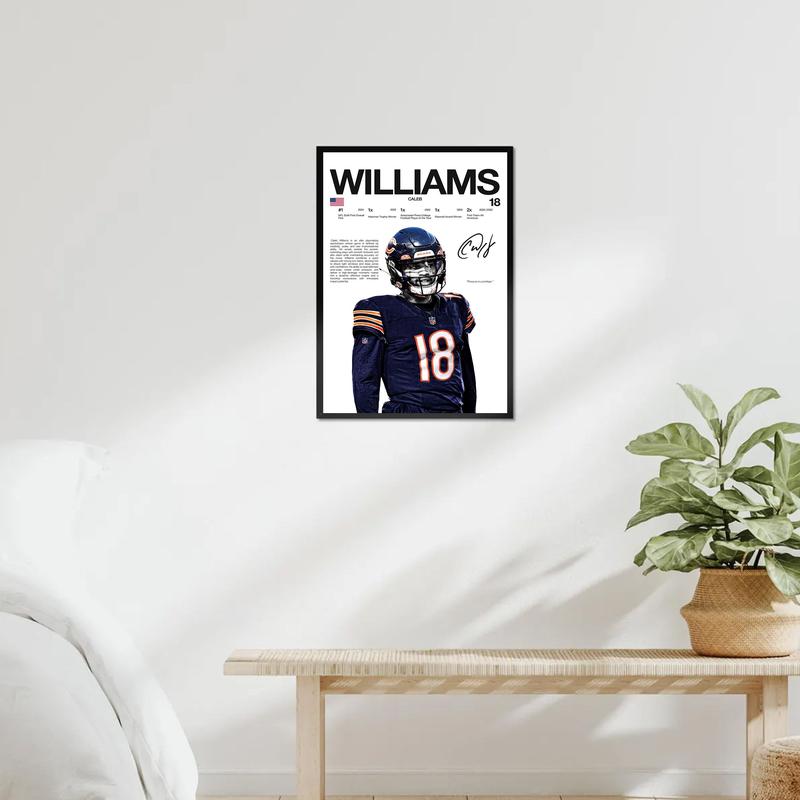 Williams Hardline Poster, Chicago Football Wall Art For Fans, Sport Gift For Men [UNFRAMED - PRINT ONLY]