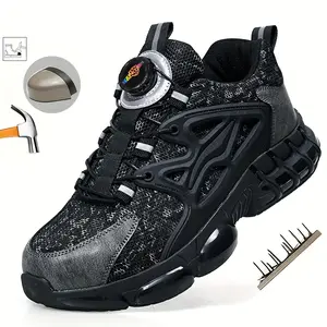Lightweight Indestructible Safety Shoes Outdoor Steel Toe Work Sneakers -Large size Unisex Breathable Unisex All-Season Anti-Smash, Puncture-Proof & Non-Slip Shoes, Lightweight Durable Safety Footwear
