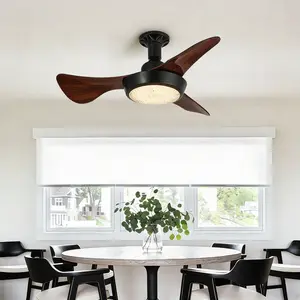 Modern Retro Ceiling Fan with Light, 25 Inch, 18W, 3-Color Temperature, 3-Speed Adjustable, 3-Level Timer, 3 Blades, 3-Phase Copper Motor, Reversible, Bedroom Living Room Study Cafe tiktokshopspringglowup