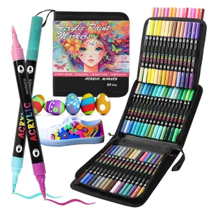 120 Color Acrylic Paint Markers, Ultra-Fine Tip Paint Pens for Rock Painting, Canvas, Wood, Stone, Ceramic, Glass, Fabric, DIY Crafts, Diy Painting Supplies