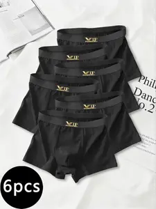 Men's Vip Print Briefs, Boxing Vip Boxer Shorts (6 Pack), Casual Sports Training Men's Underwear, Breathable Boxer Shorts, Comfortable and Stylish