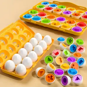 12pcs Colorful Egg Shaped Jigsaw Puzzle Toy Set - Enhance Fine Motor Skills, Hand-Eye Coordination, And Early Learning for Toddlers And Preschoolers