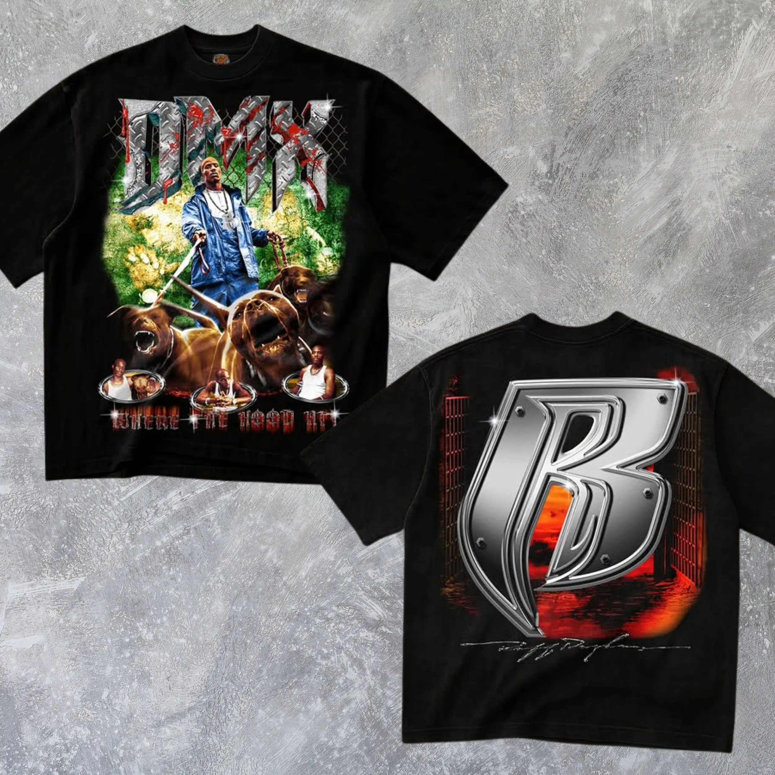 Comfort Color Vintage DMX Graphic Shirt, Where The Hood At Ruff Ryders T-Shirt, 90s Hip Hop Rap Tee Heavyweight Cotton Oversized, Streetwear Crewneck Shortsleeve Menswear Casual