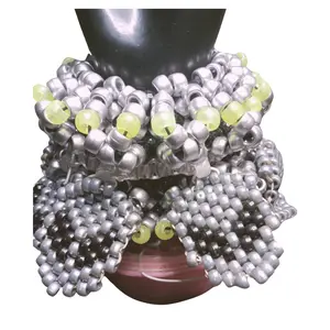 Gray Alien Faces on Gray Rotating Kandi Cuff Handmade-to-Order