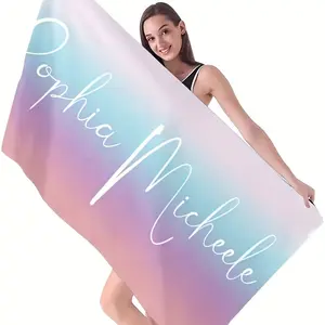 Personalized Beach Towel with Name for Women Men Bath Towel Custom Pool Towel Customized Summer Gift