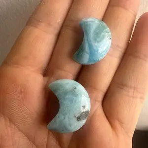 Pair of Larimar Crystal Moons (Grade AA)