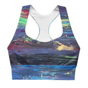 “Strikes and Strokes” Recycled Longline Sports Bra