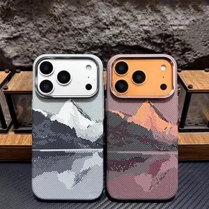 2026 New Luxury Alpine Stream Kevlar Texture Skin-Friendly Magnetic Phone Case for iPhone 17 Pro Max 17 16 Pro Max 16 15 Pro Max 15 14 13, Strong MagSafe Compatible, Full Coverage Protection, Premium Hard PC, Shockproof Anti-Drop Anti-Scratch