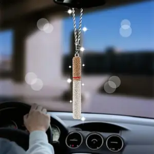 Sparkling Bling Car Mirror Charm, Glam Rhinestone Car Hanging Ornament, Trendy Aesthetic Car Jewelry, Stylish Rearview Mirror Pendant, Cute Luxury Auto Interior Decoration, Fashion Accessory & Gift for Women and Drivers