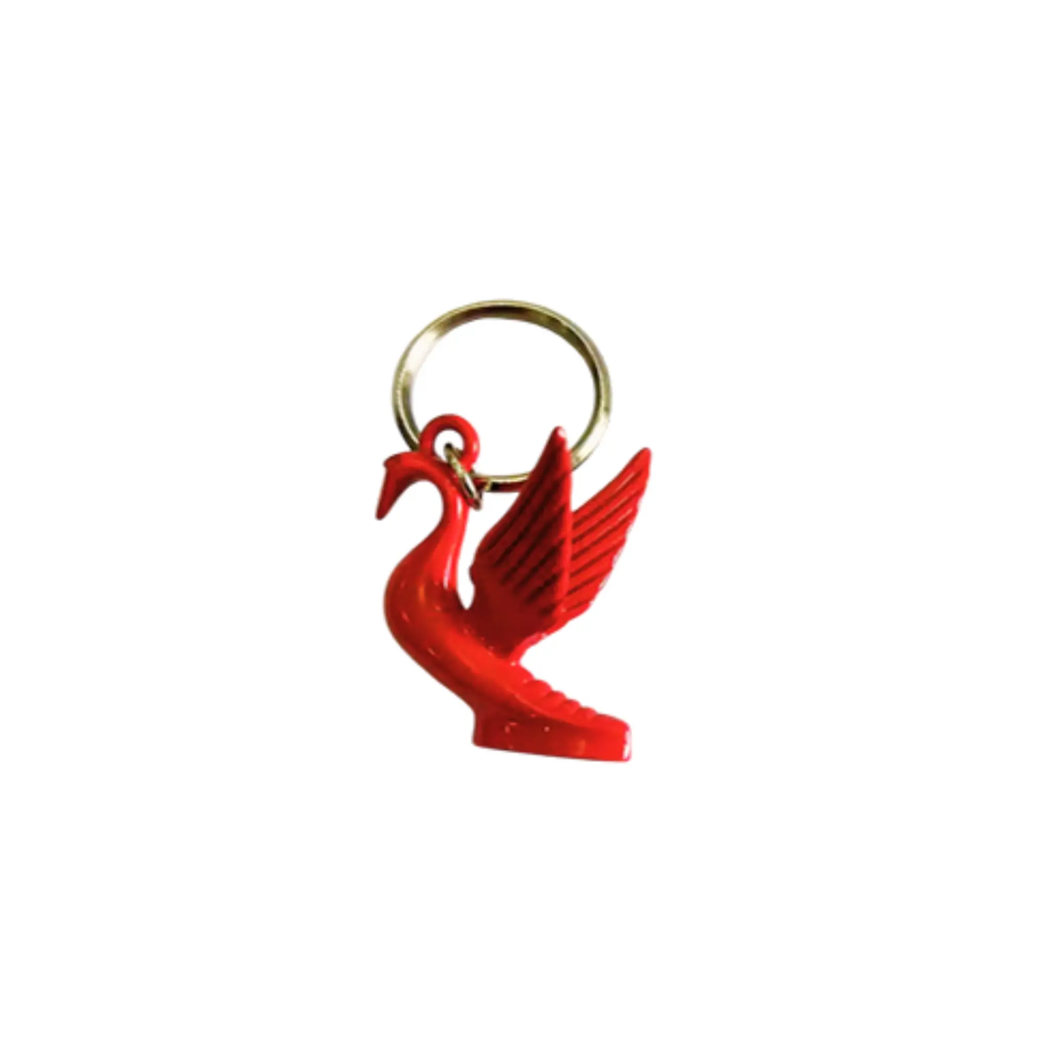 GS Classic Flying Swan Keychain, Chrome Finish Fashion Accessory