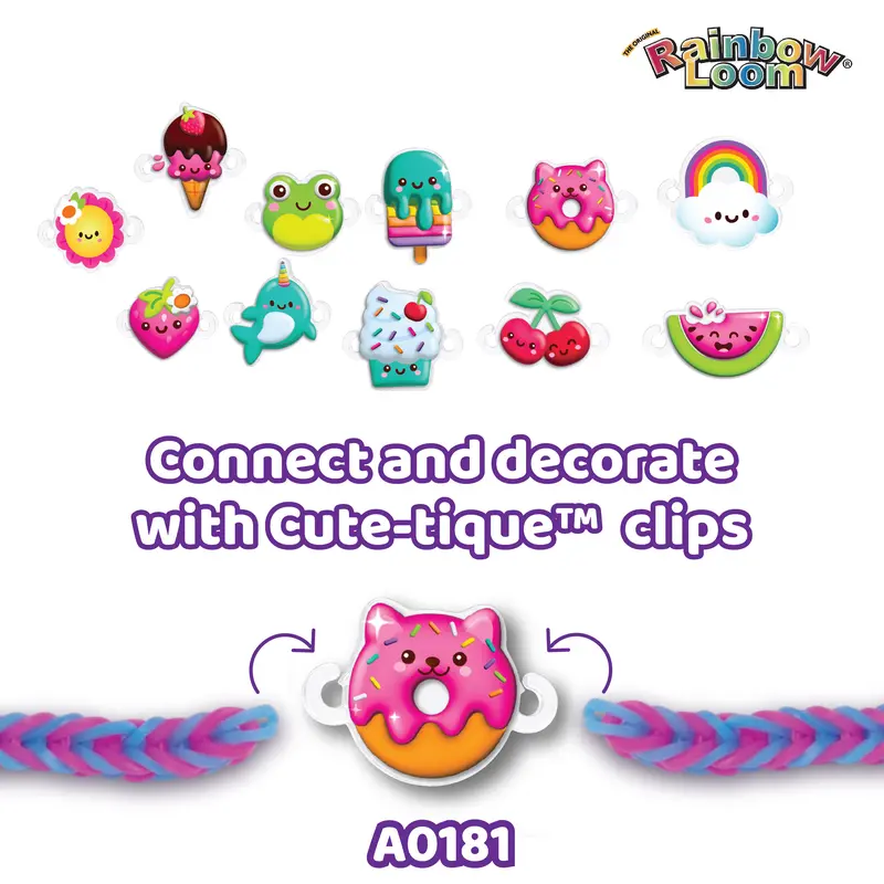 Rainbow Loom Cutie Club Kit featuring Auto Loom and 1000 rubber bands Handmade Crafts Braceletmaker Beading Supplies Bracelet Making Kit